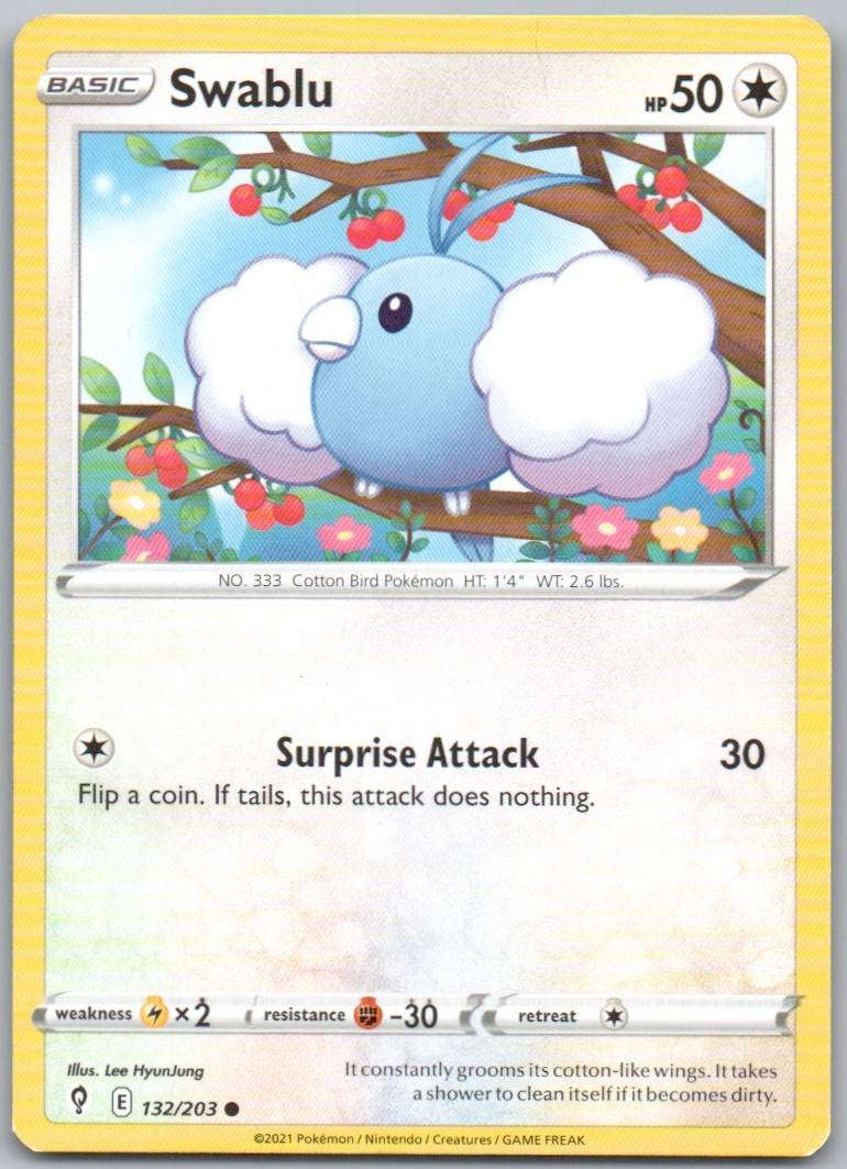 Swablu 132 Normal Colorless Card - Evolving Skies