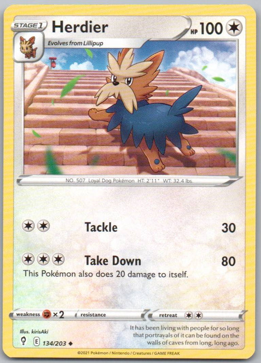 Herdier 134 Normal Colorless Card - Evolving Skies
