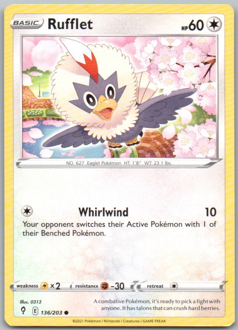 Rufflet 136 Normal Colorless Card - Evolving Skies