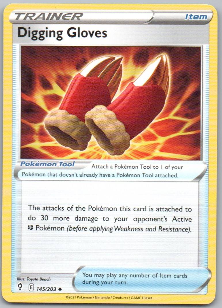 Digging Gloves 145 Normal Trainer Card - Evolving Skies
