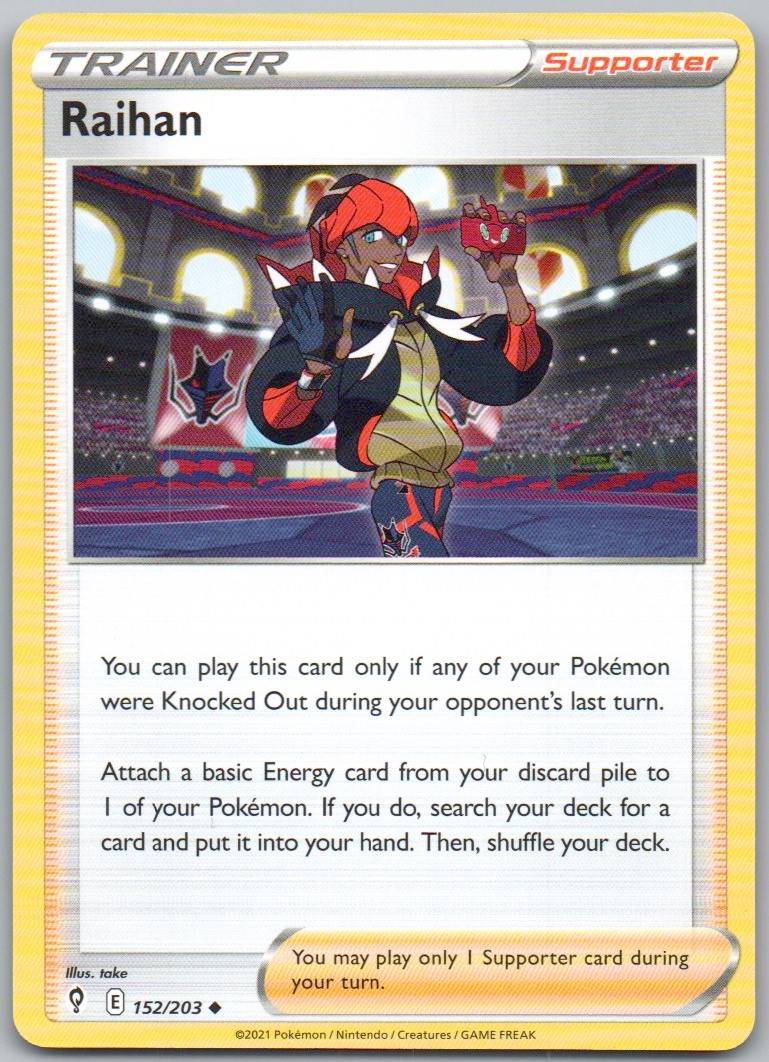 Raihan 152 Normal Trainer Card - Evolving Skies