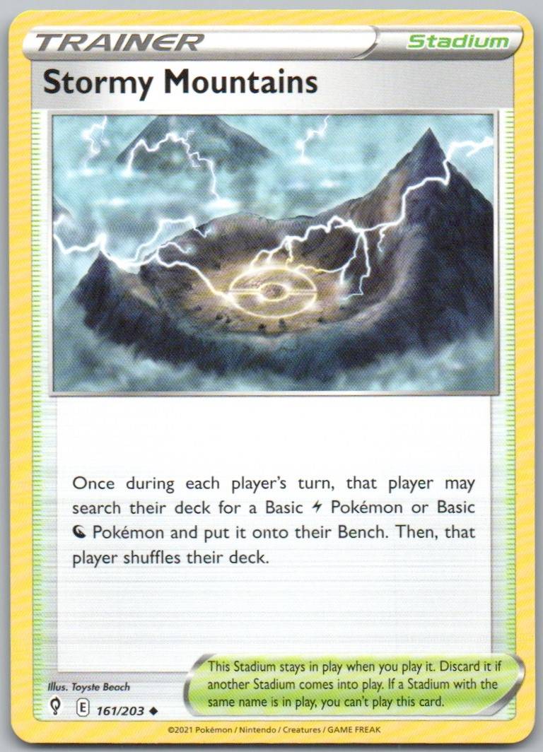 Stormy Mountains 161 Normal Trainer Card - Evolving Skies