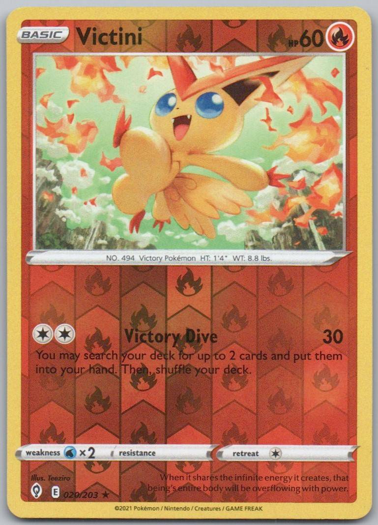 Vivtini 020 Reverse Holo Fire Card - Evolving Skies