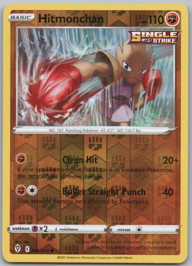 Hitmonchan 081 Reverse Holo Fire Card - Evolving Skies