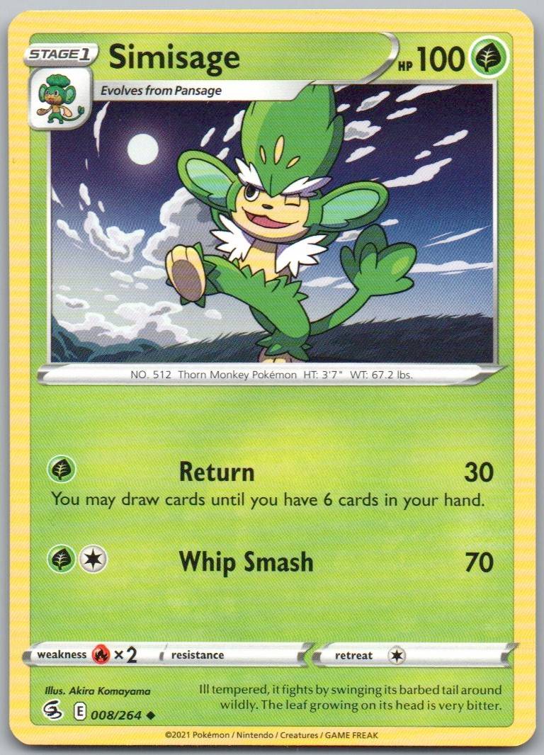 Simisage 008 Normal Grass Card - Fusion Strike