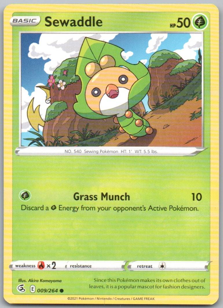 Sewaddle 009 Normal Grass Card - Fusion Strike