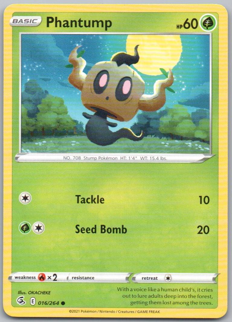 Phantump 016 Normal Grass Card - Fusion Strike