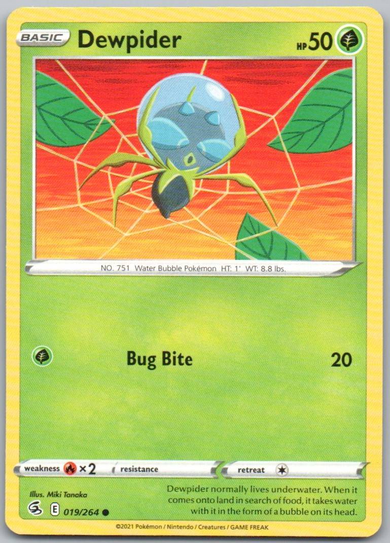 Dewpider 019 Normal Grass Card - Fusion Strike