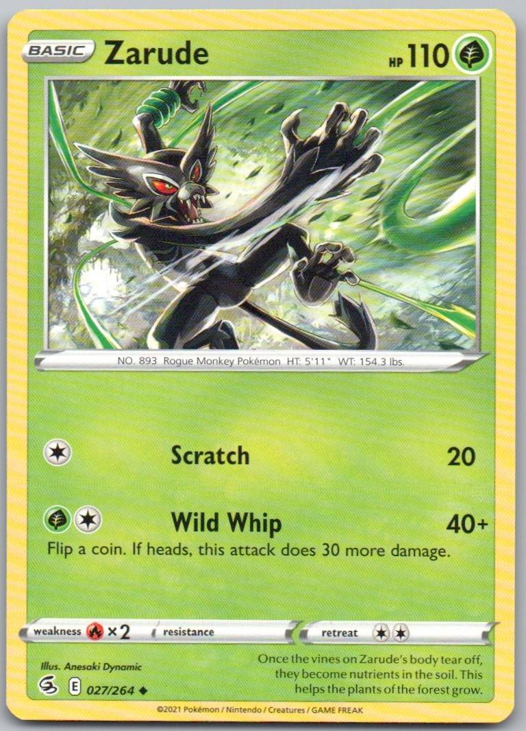 Zarude 027 Normal Grass Card - Fusion Strike