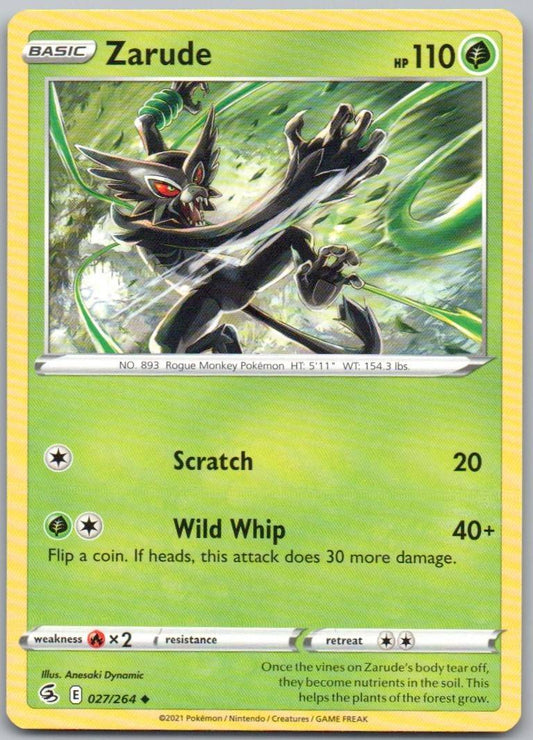 Zarude 027 Normal Grass Card - Fusion Strike