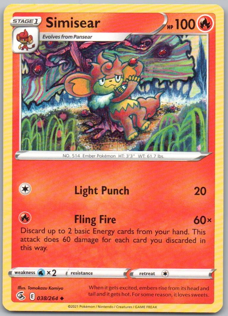 Simisear 038 Normal Fire Card - Fusion Strike