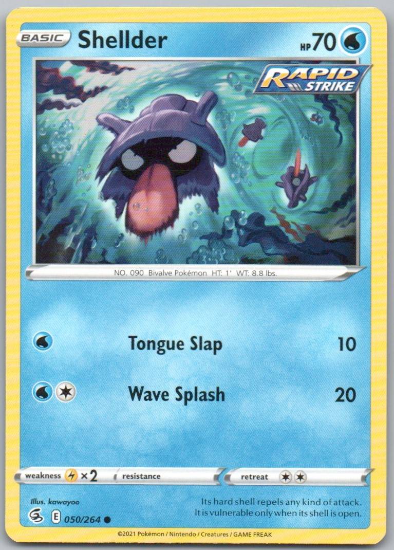 Shellder 050 Normal Water Card - Fusion Strike