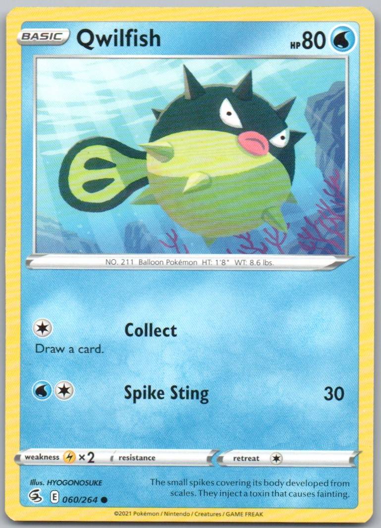 Qwilfish 060 Normal Water Card - Fusion Strike