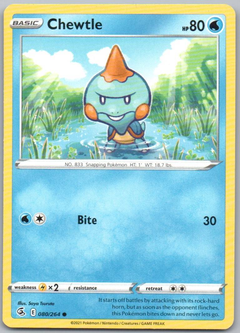 Chewtle 080 Normal Water Card - Fusion Strike