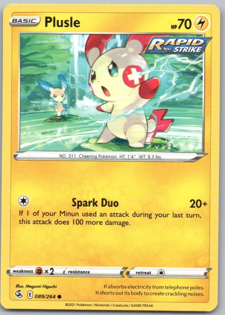 Plusle 089 Normal Lightning Card - Fusion Strike