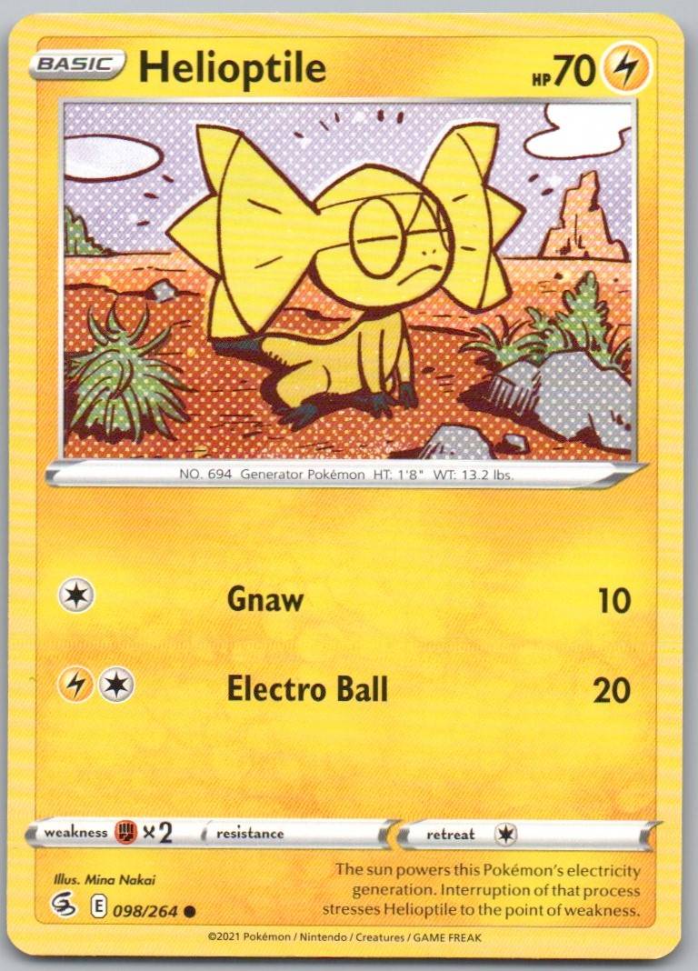 Helioptile 098 Normal Lightning Card - Fusion Strike