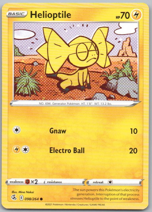 Helioptile 098 Normal Lightning Card - Fusion Strike
