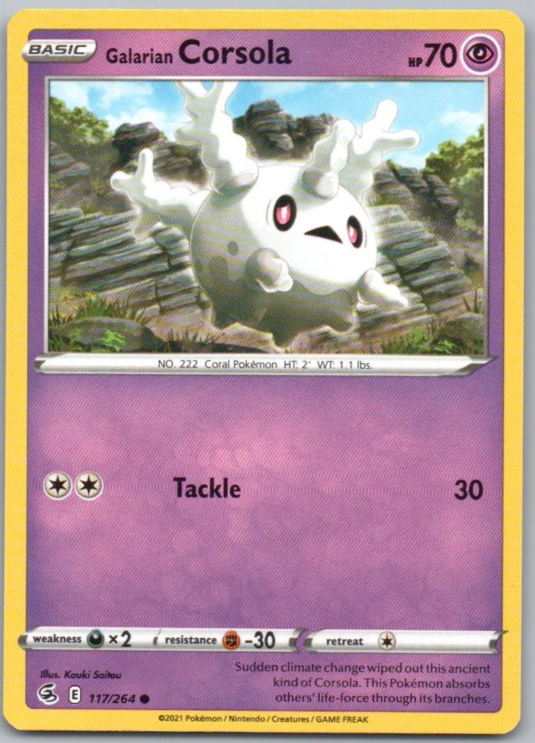 Galarian Corsola 117 Normal Psychic Card - Fusion Strike