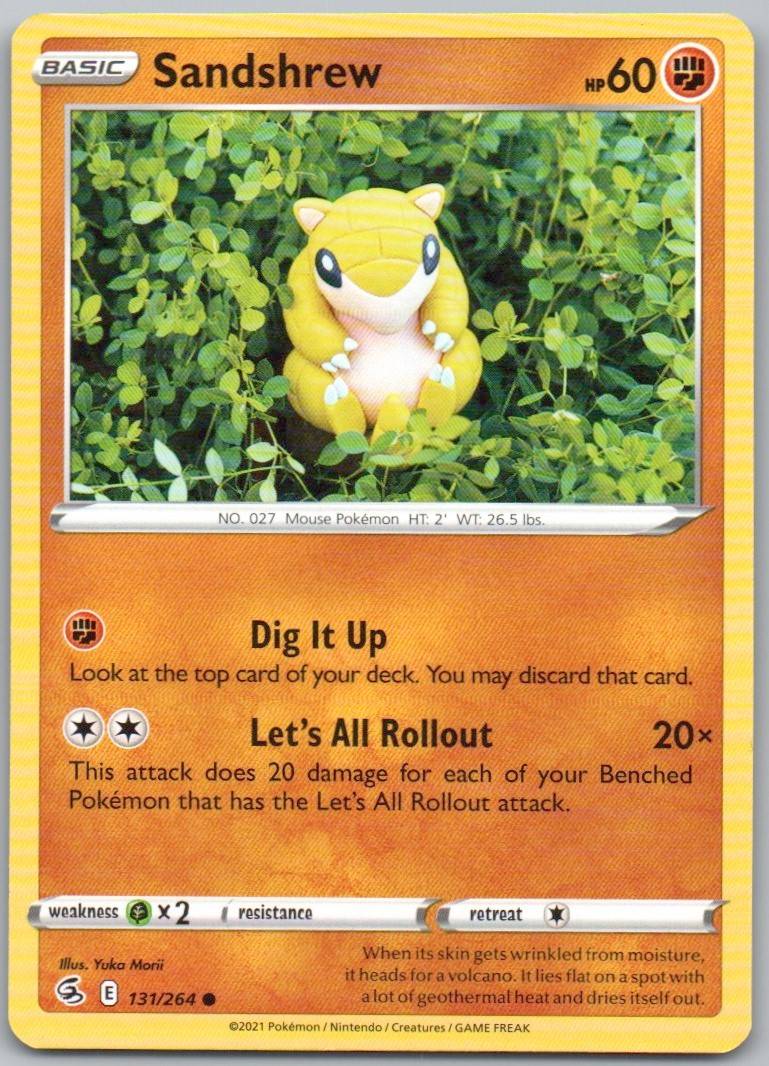 Sandshrew 131 Normal Fighting Card - Fusion Strike