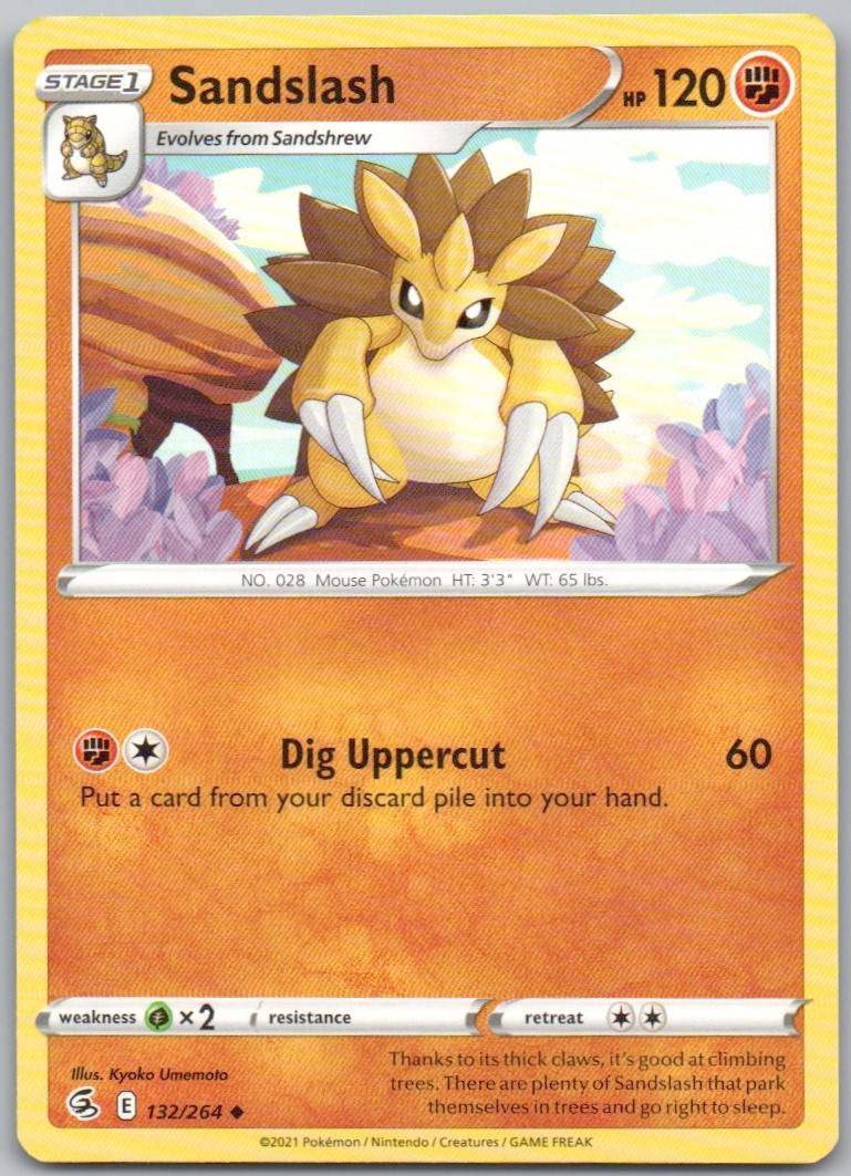 Sandslash 132 Normal Fighting Card - Fusion Strike