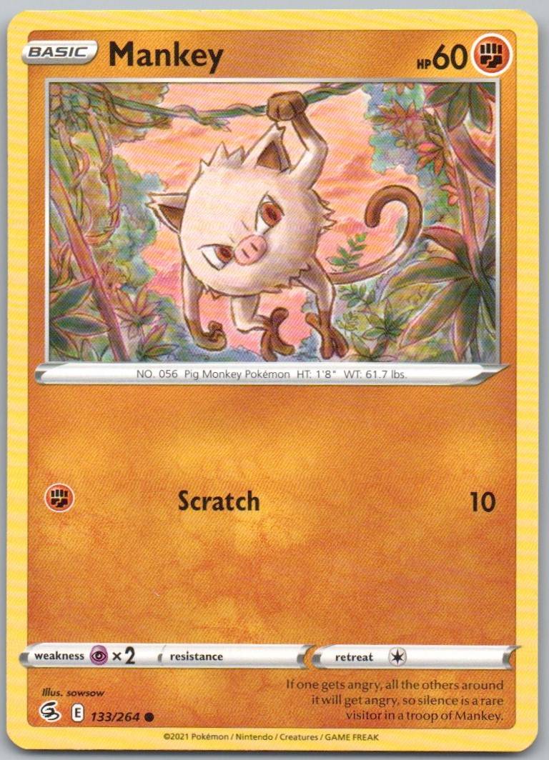 Mankey 133 Normal Fighting Card - Fusion Strike