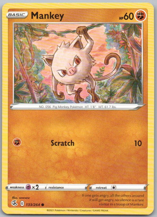 Mankey 133 Normal Fighting Card - Fusion Strike