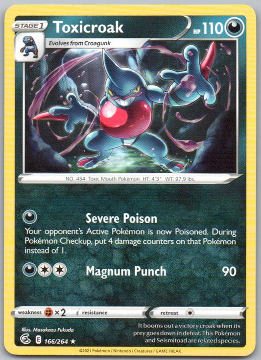 Toxicroak 166 Normal Darkness Card - Fusion Strike