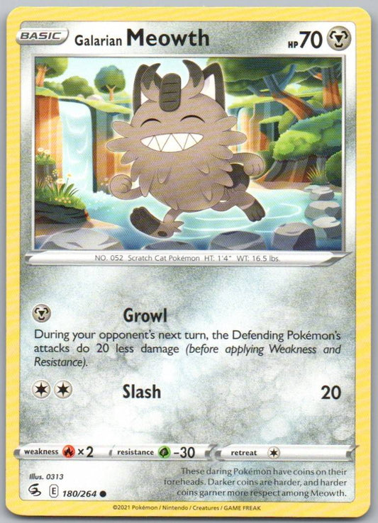 Galarian Meowth 180 Normal Steel Card - Fusion Strike