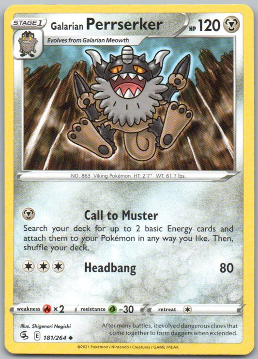 Galarian Perrserker 181 Normal Steel Card - Fusion Strike