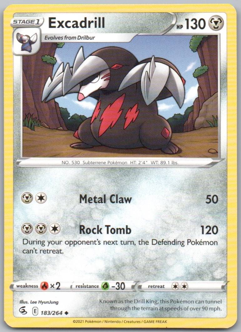 Excadrill 183 Normal Steel Card - Fusion Strike