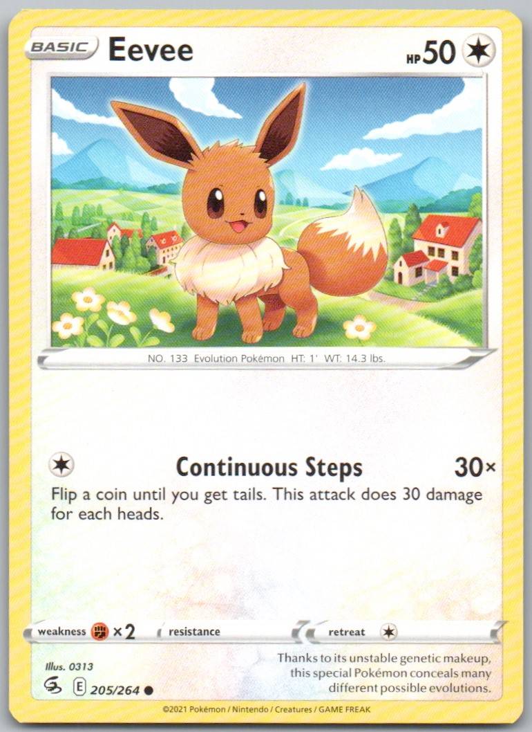 Eevee 205 Normal Colorless Card - Fusion Strike