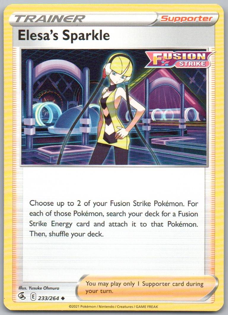 Elesa's Sparkle 233 Normal Trainer Card - Fusion Strike