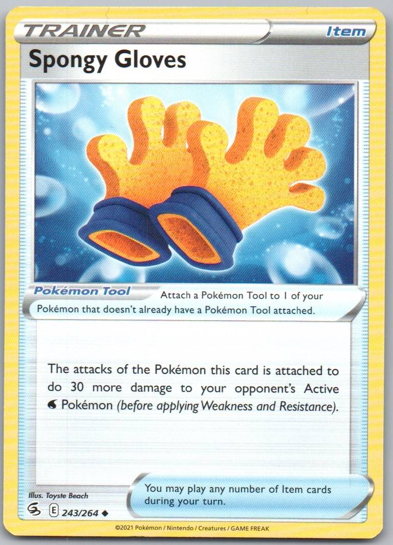 Spongy Gloves 243 Normal Trainer Card - Fusion Strike