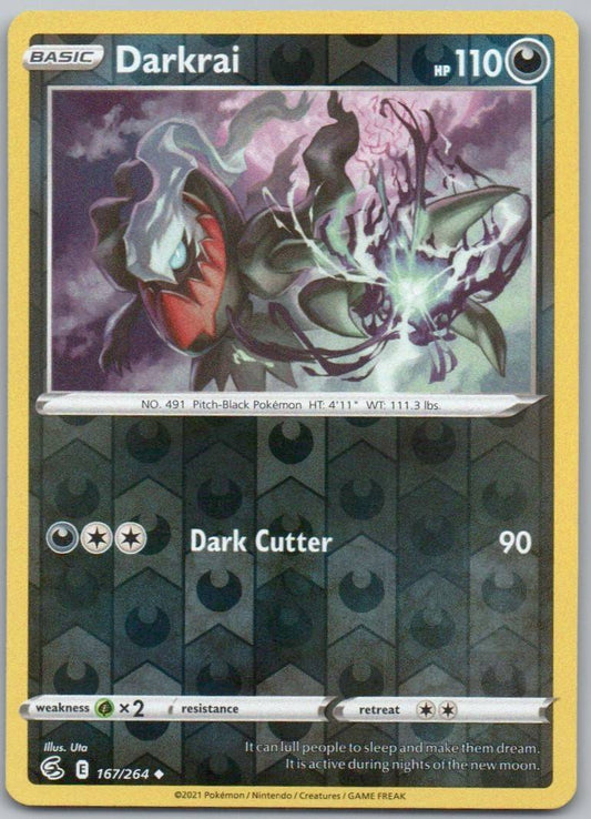 Darkrai 167 Reverse Holo Darkness Card - Fusion Strike