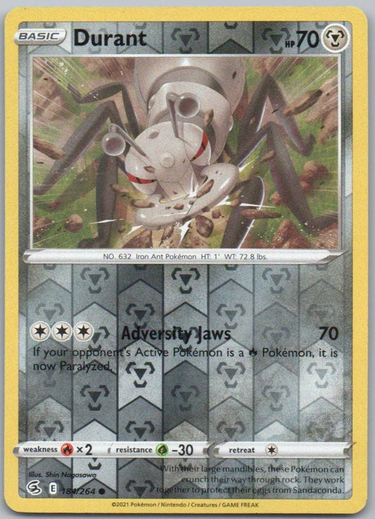 Durant 184 Reverse Holo Steel Card - Fusion Strike