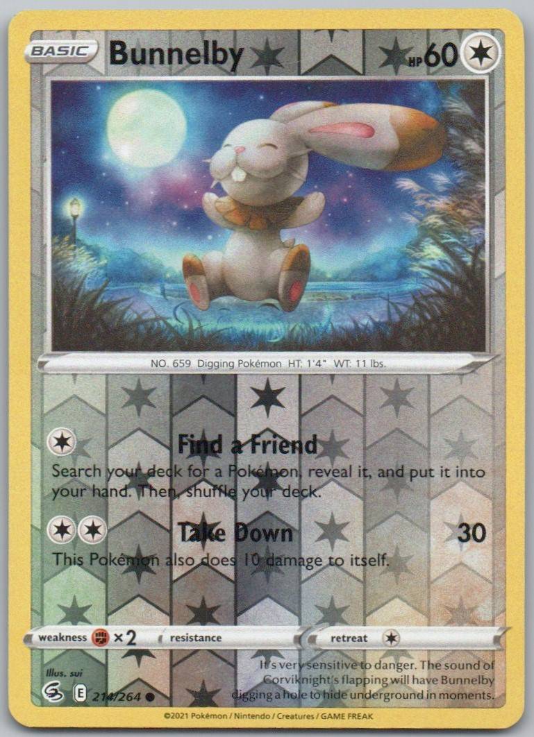 Bunnelby 214 Reverse Holo Colorless Card - Fusion Strike