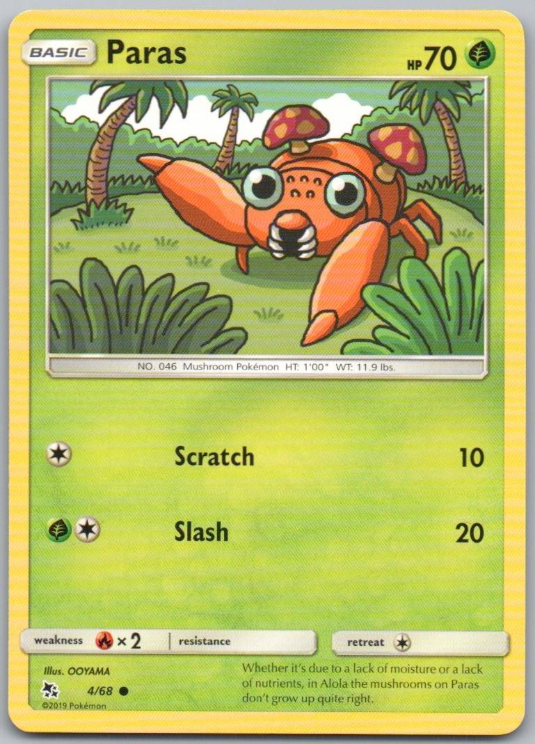 Paras 004 Normal Grass Card - Hidden Fates