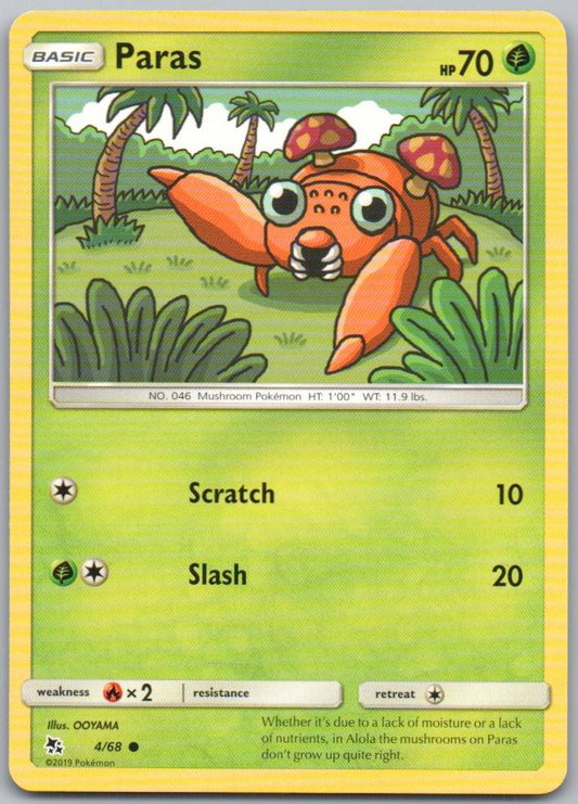 Paras 004 Normal Grass Card - Hidden Fates