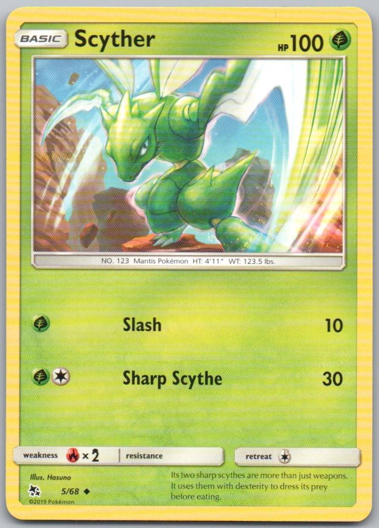 Scyther 005 Normal Grass Card - Hidden Fates