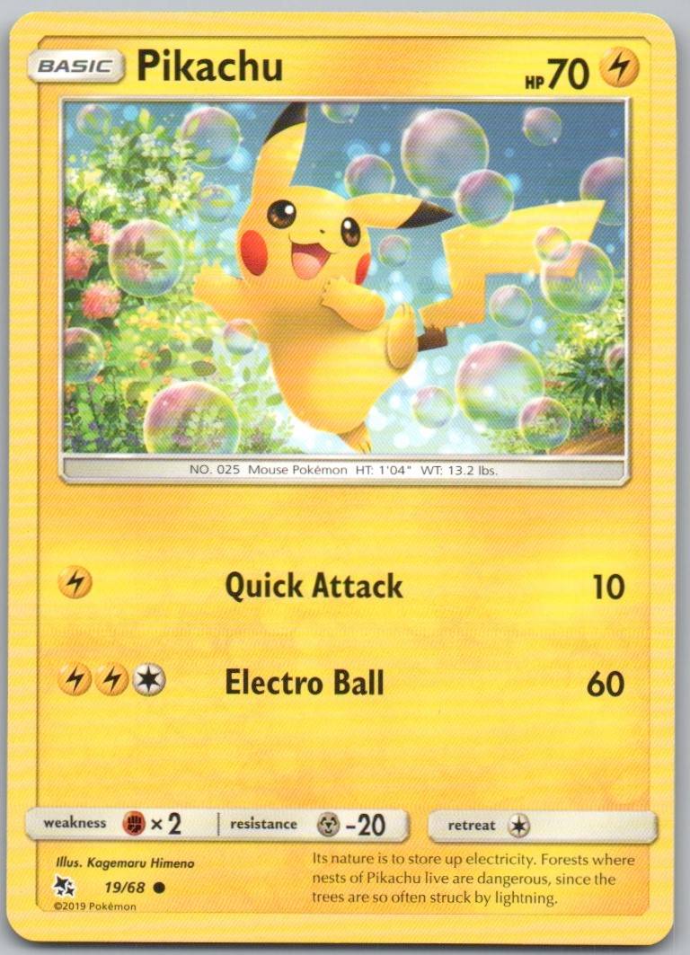 Pikachu 019 Normal Lightning Card - Hidden Fates