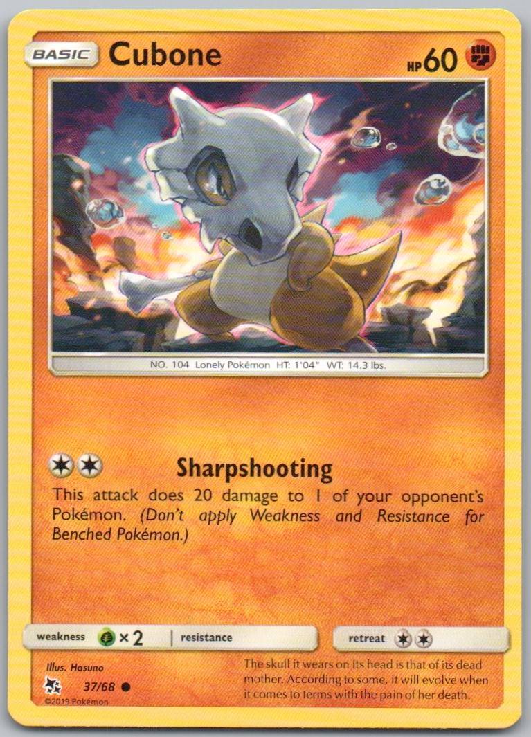 Cubone 037 Normal Fighting Card - Hidden Fates