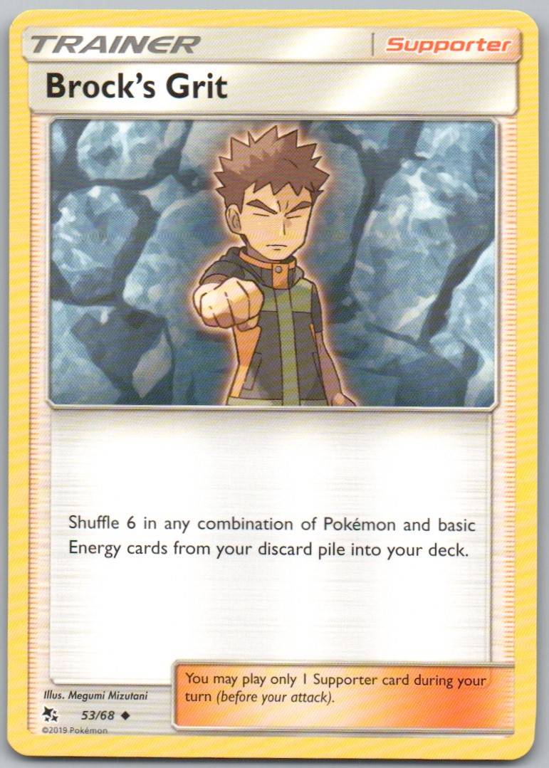Brock's Grit 053 Normal Trainer Card - Hidden Fates