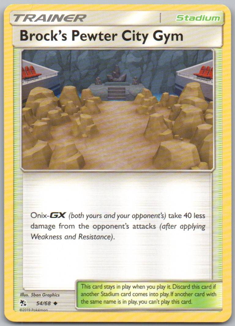 Brock's Pewter City Gym 054 Normal Trainer Card - Hidden Fates