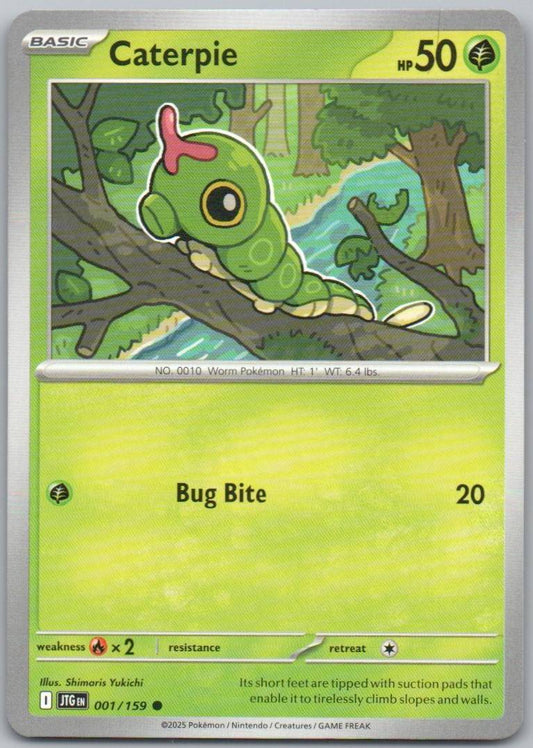 Caterpie 001 Reverse Holo Grass Card - Journey Together