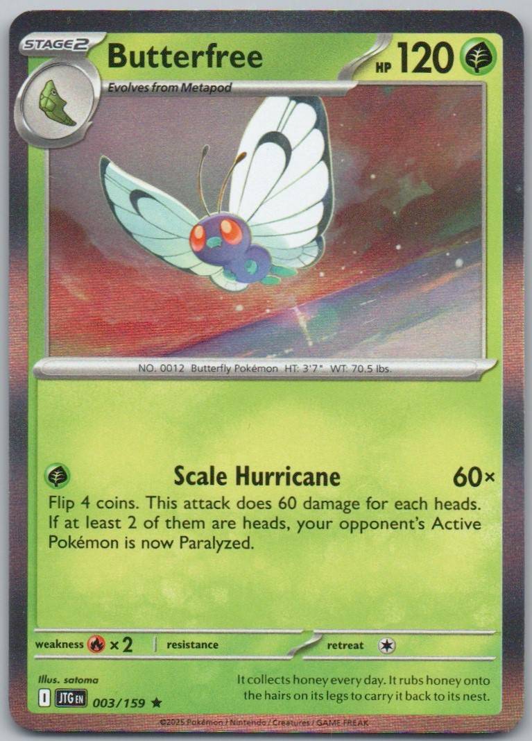 Butterfree 003 Reverse Holo Grass Card - Journey Together