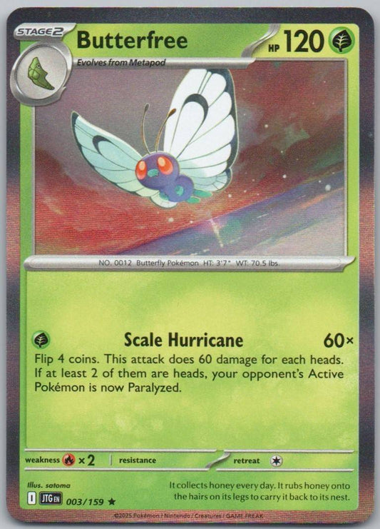 Butterfree 003 Reverse Holo Grass Card - Journey Together