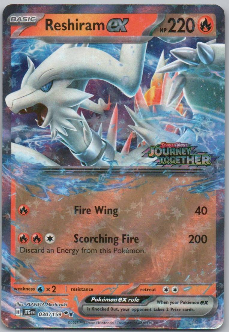 Reshiram EX 030 Stamped Fire Card - Journey Together