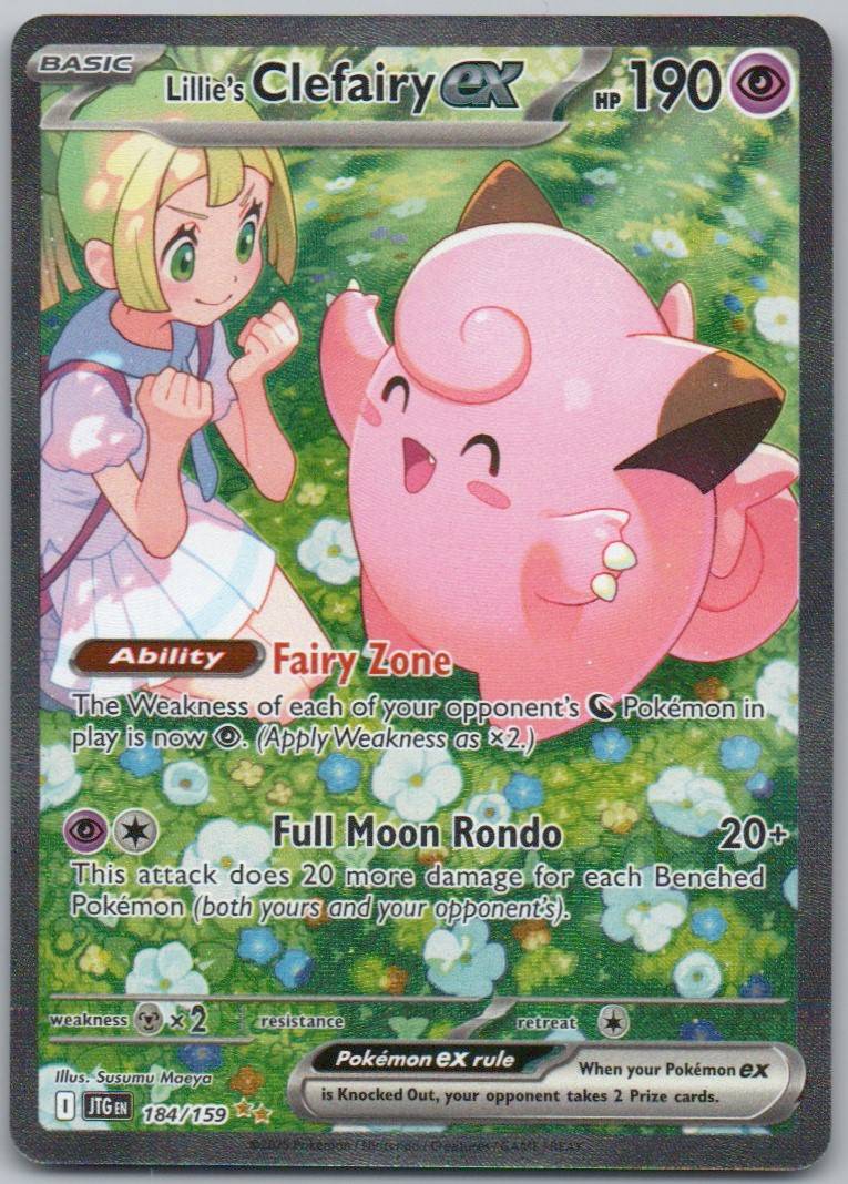 Lillie's Clefairy EX 184 Holo Psychic Card - Journey Together