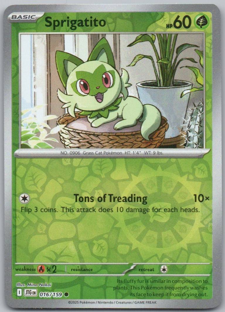 Sprigatito 016 Reverse Holo Grass Card - Journey Together