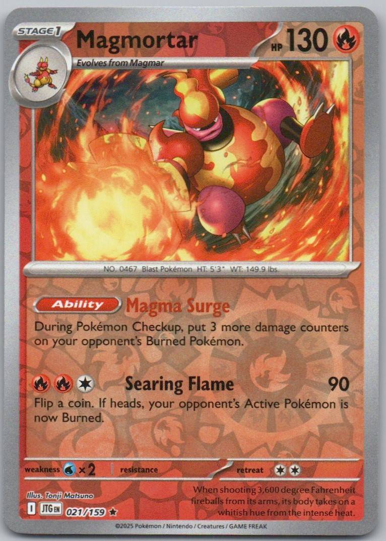 Magmortar 021 Reverse Holo Fire Card - Journey Together